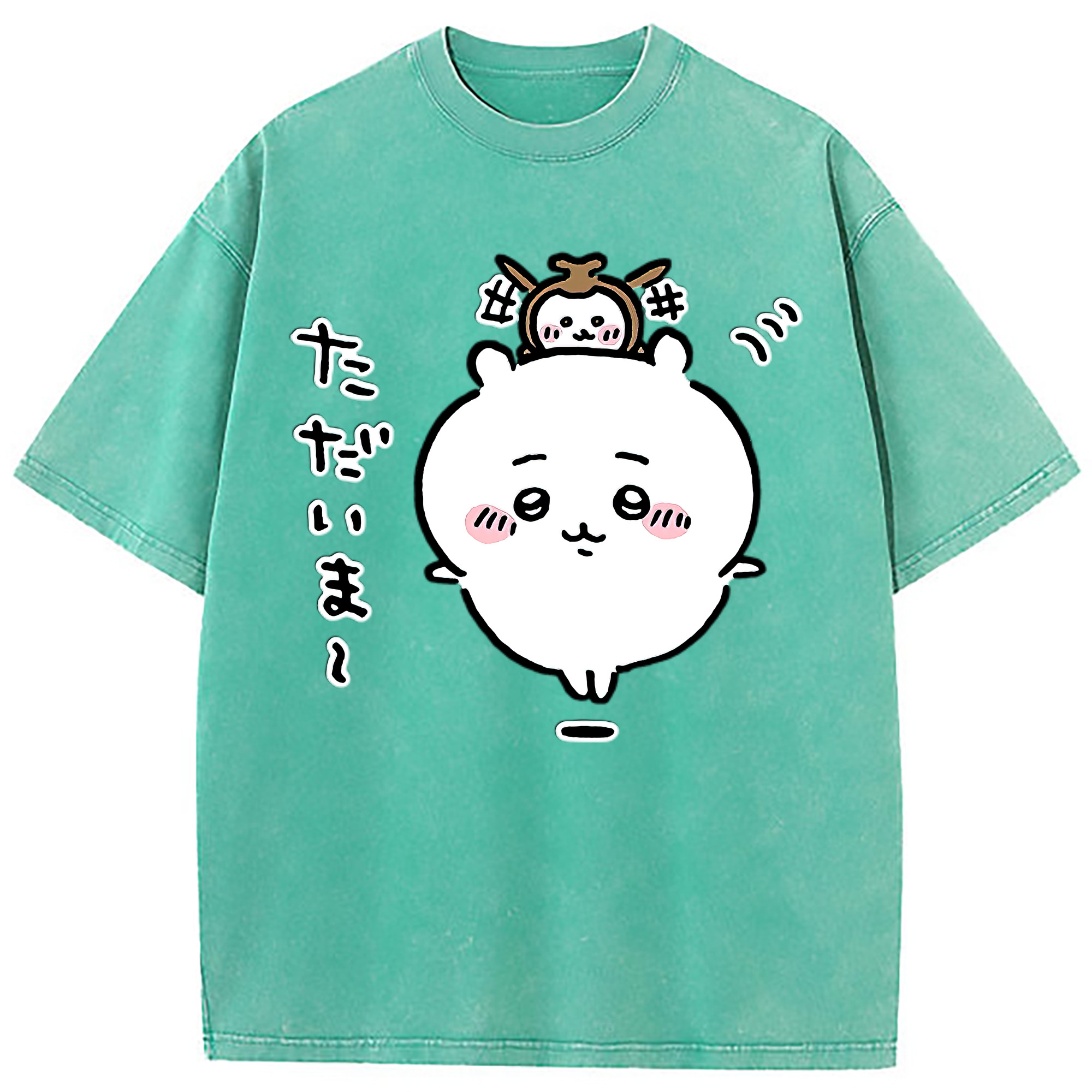 （画像用） ちいかわ ちいかわ Chii-kawa chiikawa 綿100% ヴィンテージ風 半袖Tシャツ（フロントプリント）